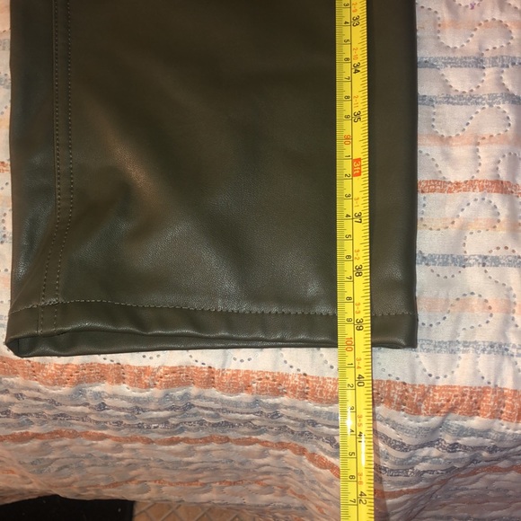 Green Faux Leather Pants - Picture 12 of 15